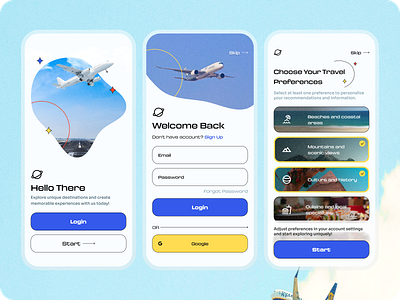 Flight Booking App - Login UI application challenge dailyui design flight interface ui ux uxui