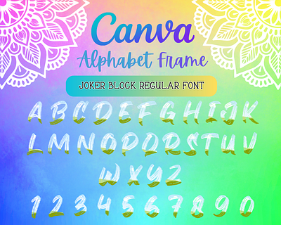 Canva Alphabet Font Frames - Joker Block alphabet branding canva design font frame frames logo
