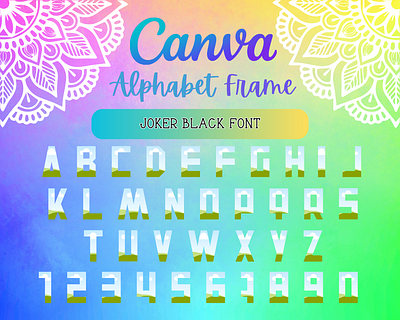 Canva Alphabet Font Frames - Joker Black alphabet branding canva design font frame frames graphic design logo