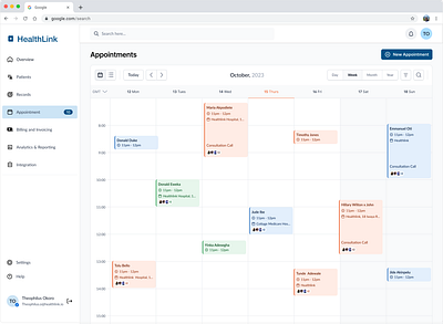 Electronic Health Record Dashboard design ui ux