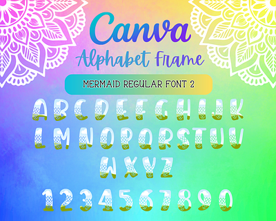 Canva Alphabet Font Frames - Mermaid Regular 2 alphabet branding canva design font frame frames graphic design logo mermaid