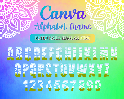 Canva Alphabet Font Frames - Ripped Nails alphabet branding canva design font frame frames graphic design logo