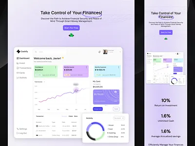 Finance Management Landing Page dashboard design figma finance fintech graphic design landing page ui ux website