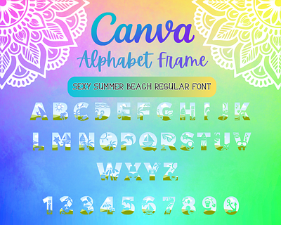 Canva Alphabet Font Frames - Sexy Summer Beach alphabet beach canva design font frame frames graphic design logo sexy summer