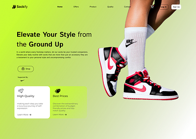 Sock Landing Page branding ui