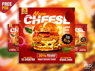 Free PSD | Burger Restaurant Social Media Post PSD burger banner burger post design creative design design free psd graphic design photoshop post design psd psd template restaurant banner restaurant flyer restaurant post social media post