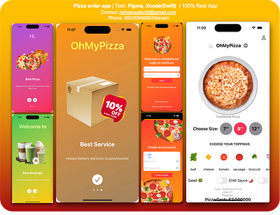 Pizza-ordering application(Xcode, SwiftUI, Figma, Ps)