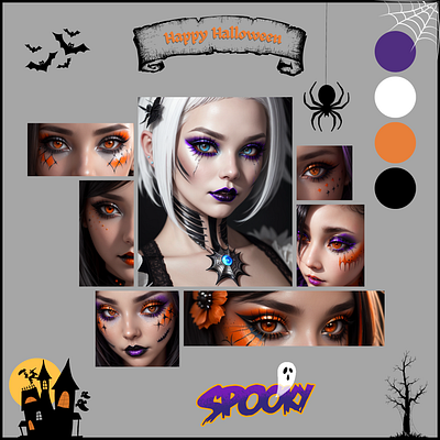 Halloween makeup mood board ai art branding design graphic design illustration mood board ui ux