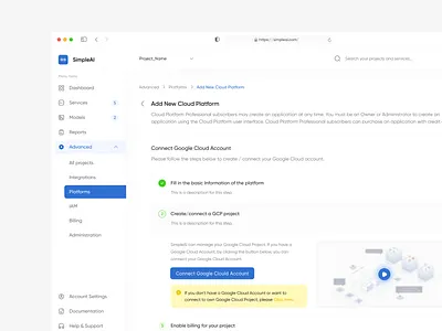 AI Dashboard ai cloud dashboard mobile platform product project service ui ux website