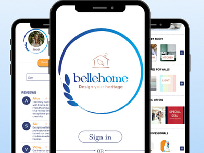 Bellehome - Home Decor App adobe illustrator adobe photoshop adobe xd design figma home decor home design interior design interiors miro ui ui design uiux uiuxdesign ux