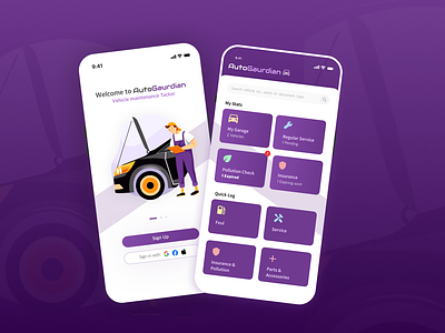 AutoGuardian - A vehicle maintenance App appdevelopment branding graphic design iosapp mobileapp mobiledpplication ui userexperience userinterface webdevelopment