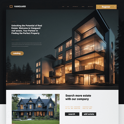Real Estate ( Dark ) dark theme design real estate ui ux uxui web design website
