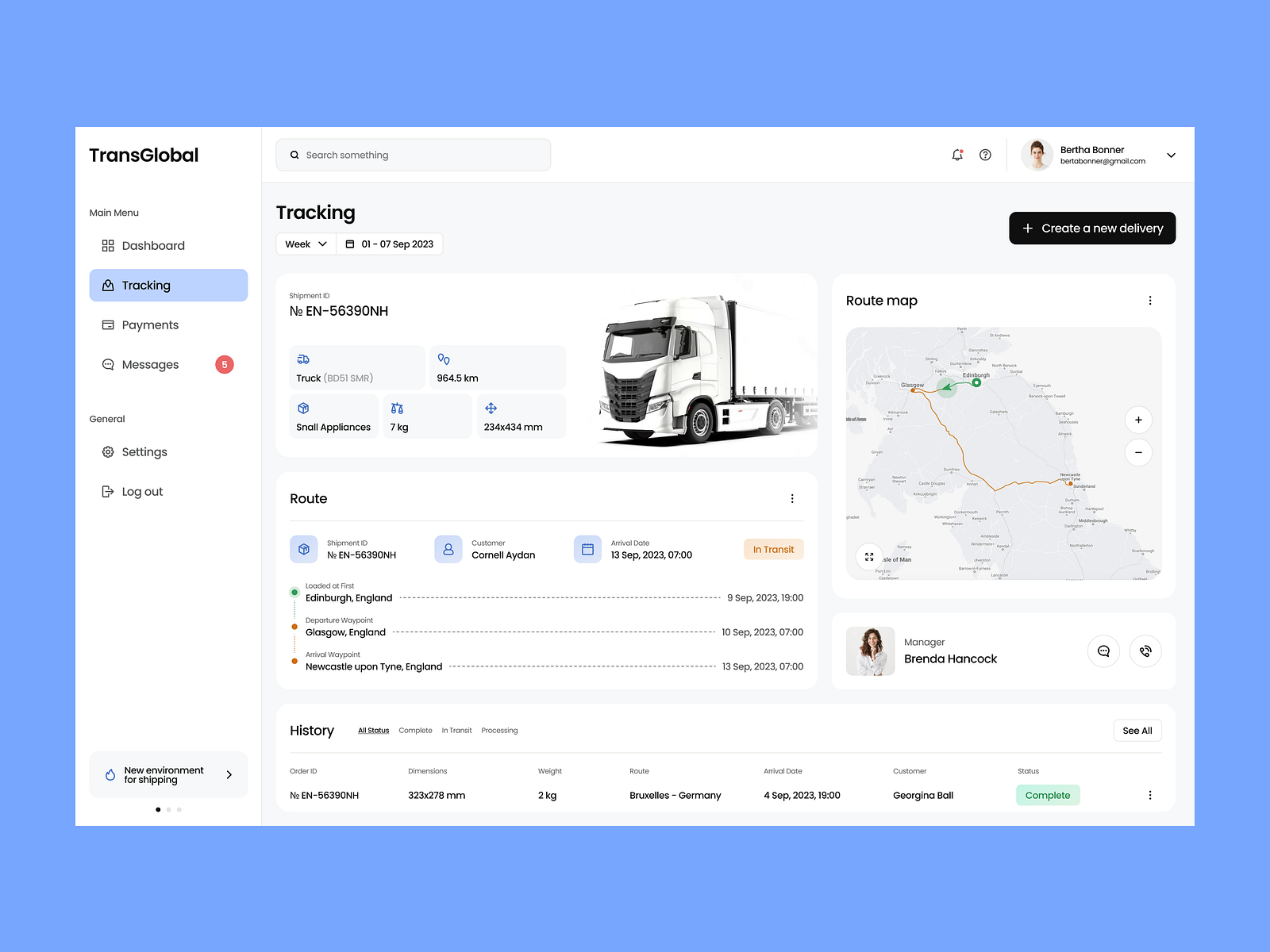 Logistics Website User Dashboard: Tracking Info UX UI by SOLAR Digital ...