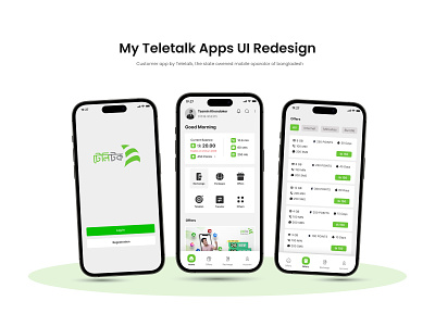 "My Teletalk app" Ui Redesign app design branding case study graphic design mobile app product design ui ui redesign user experience user interface ux