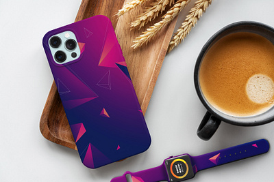 Harmony in Abstraction: iPhone Case & Apple Watch Fusion abstract apple band branding case cover creative custom dark design graphic design iphone mockup new pitaka professional vector watch