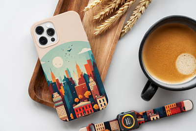 Urban Chic: City-Inspired iPhone Case and Apple Watch Designs apple band branding case city country cover creative custom design graphic design iphone mockup new new york pitaka professional vector watch