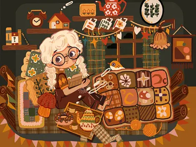 Lovely house artstudio childrenbook illustration sketch