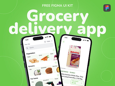 Free delivery app UI kit app community delivery e commerce figma free freebie grocery styleguide ui ui kit ux