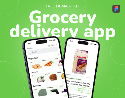 Free delivery app UI kit app community delivery e commerce figma free freebie grocery styleguide ui ui kit ux