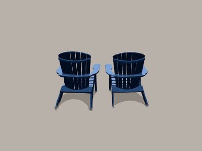 Overlook adirondack chairs design drawing illustration