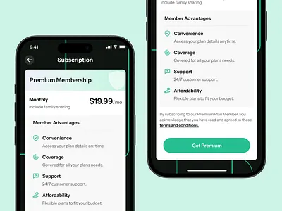 Exp//04 - Premium Membership Subscription membership mobile app subscription ui ux
