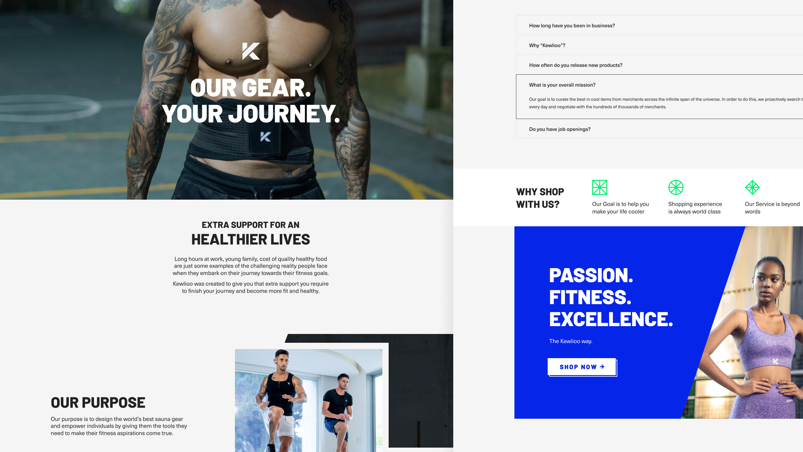 Kewlioo Fitness Website  E-commerce by Alexandr Scorolitnii on Dribbble
