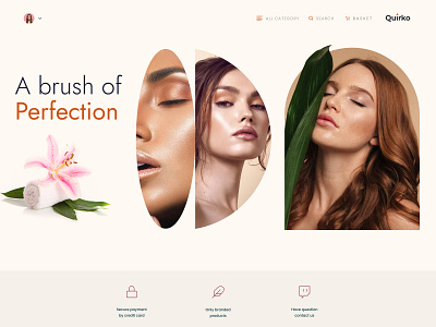 Skincare products website beauty cosmetics ecommerce ecommerce ui design home page landing page makeup selling design skin skincare ui uiux design ux web web design website website home page