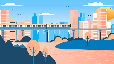 City graphic design illustration