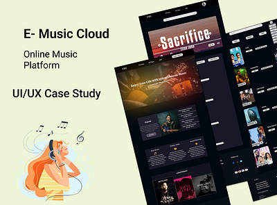 E- Music Cloud 3d case study design fi figmaplugin graphic design illustration motion graphics ui