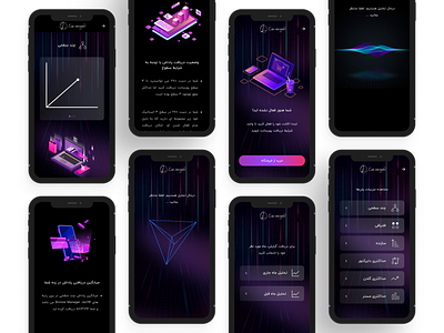 Data Analysis mobile app ai analyze application darkmode illustration product design ui ux