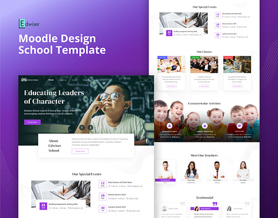 Moodle - School Moodle Template lms moodle customization moodle development moodle lms moodle school designs moodle ui