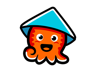 Fisherman Octopus cute fish fisherman logo mascot octopus