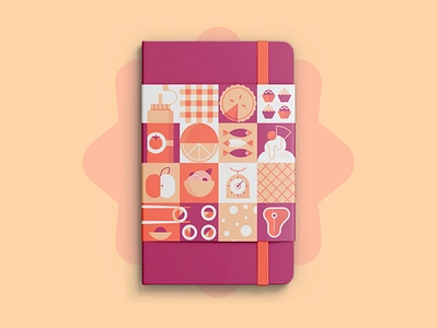 MEMO - Notebook (Menu) character cooking design food geometric icon illustration line logo memo menu notebook packaging pattern red spot illustration vector