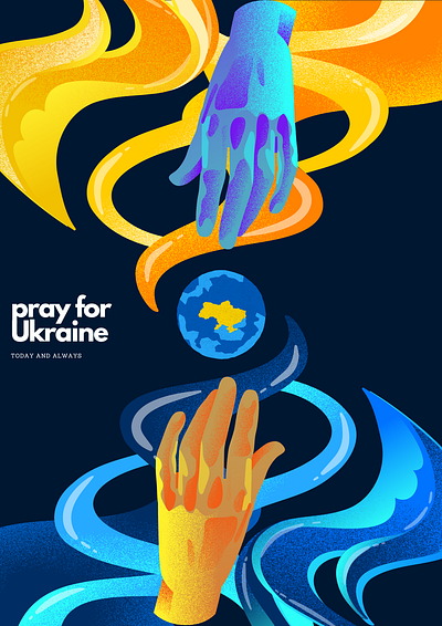 Pray For Ukraine Poster branding des design graphic design illustration logo typography ui vector