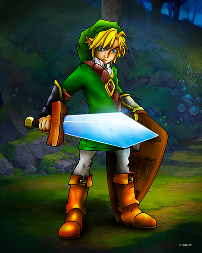 Zelda's Link character character design chibi concept art design digital art digital painting fan made illustration link photoshop art zelda