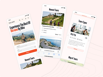 Cycle Touring service Web app | Pedal Ukraine app bike cycle design figma mobile mobile app ui uiux ukraine ux ux ui uxui design web webdesign website