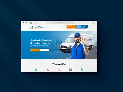 Plumbing website branding central heating gas graphic design heating homepage logo london heating motion graphics plumbing ui ui design