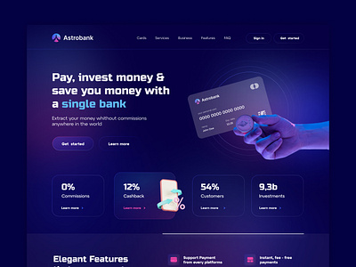 Crypto Bank website concept crypto bank ui web design
