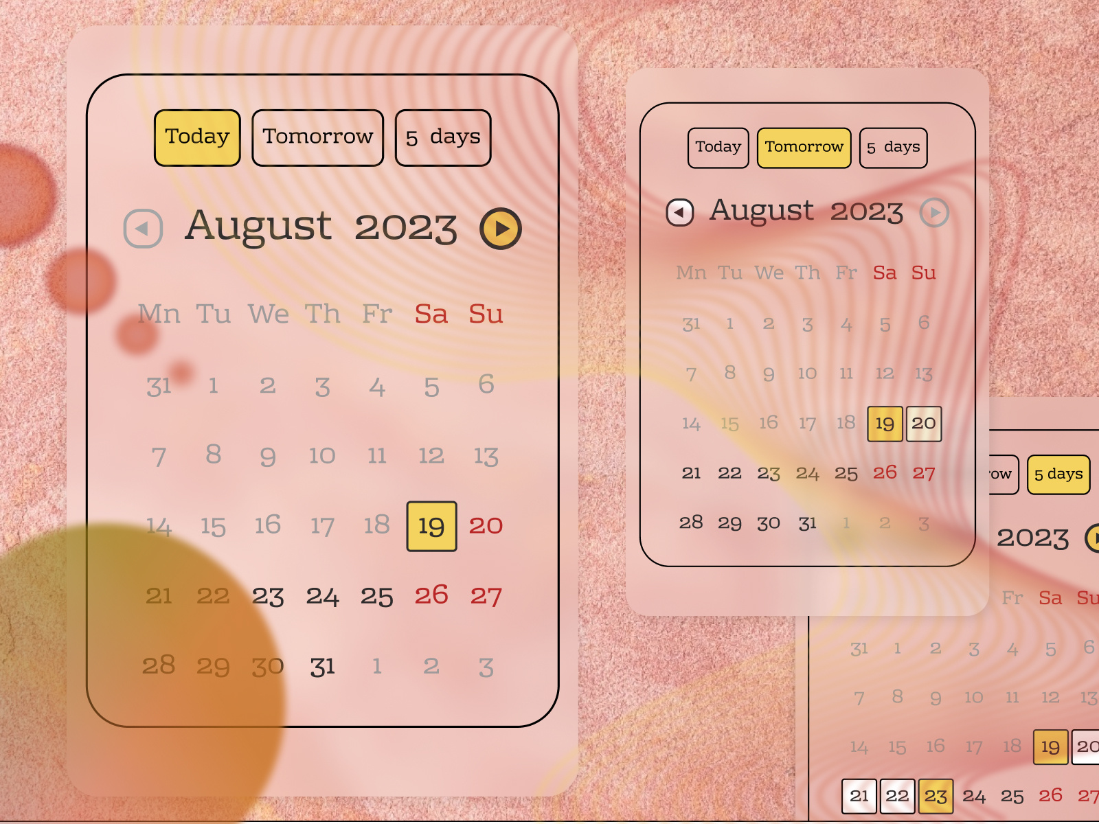 Interactive calendar by Gayane Antonova on Dribbble