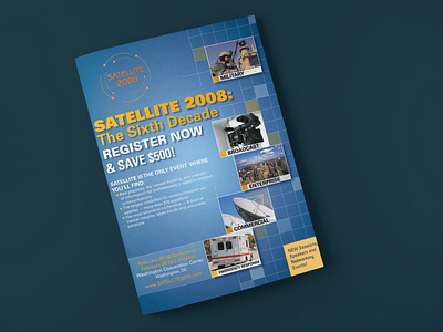 Satellite 2008 Pre-Conference Brochure adobe indesign branding brochure campaign graphic design marketing print tradeshow