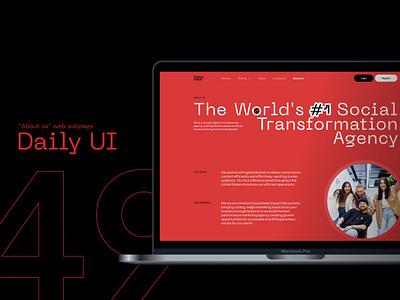 Daily UI #49 - “About us” web subpage about about us agency bold clean corporate saite dailyui design grid interface marketing marketing agency subpage typography ui uiux ux web web site website