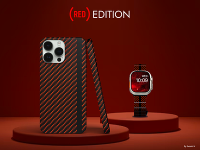 Red Edition - Phone Case & Watch Strap apple apple watch band branding case cute phone case design design fusion weaving graphic design illustration iphone backcase iphone case iwatch strap limited edition mobile mockup design phone case pitaka pitaka contest red edition