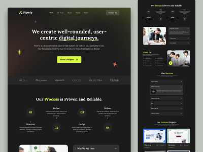 Flowfy - Design Agency Website branding design agency design template flowfy graphic design template design ui ux design ux design webflow agency webflow design webflow design agency webflow template website template wegems wegems webflow design agency
