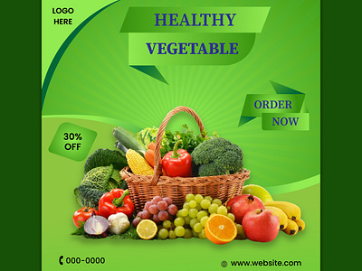 Fresh Vegetable Social Media banner Design business banner creative delicious discount eat food food banner fresh food fresh fruit fresh vegetable social banner fruit social media healthy hygienic instagram banner modern online promotional banner template vegetable food banner