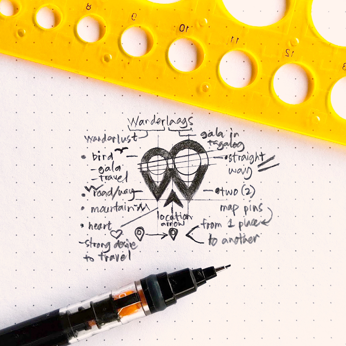 Wanderlaags Logo Design​ brandidentity branding filipino geometric graphicdesign logo logobyjolan logodesigner logodesigns logogrid logolife memorablelogos minimallogos passion shapes sketchlogo timelesslogo unique visualidentity visualidentitydesigns