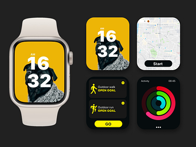 Smart Watch Interface apple watch ui band watch branding component design figma fitness watch landing page mobile app ui small universe smart watch kit ui virtual assistant watch concept watch os design watch ui kit watch ultra watch ultra ui