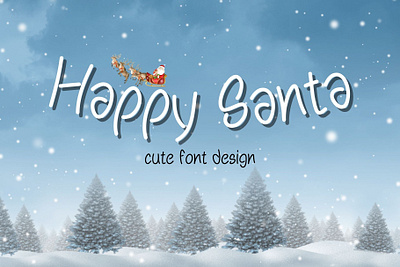Happy Santa Cute Font>>https://creativemarket.com/Ruddean2109 christmas font craft font cute font design display font font graphic design handwriting happy font new year font party font typography