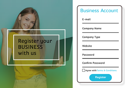 Registration Page account graphic design registration page typography ui design