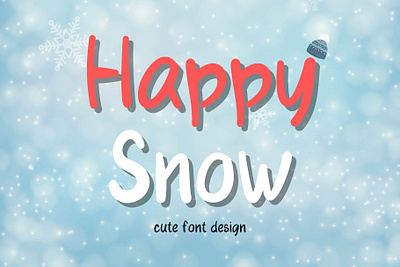 Happy Snow Cute Font>>https://creativemarket.com/Ruddean2109 christmas font craft font cute font design display font font graphic design handwriting happy font new year font party font typography