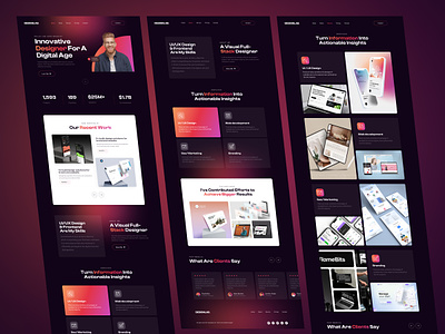 Portfolio Website cv website dark mode design graphic design portfolio portfolio website purple resume ui ui design ux